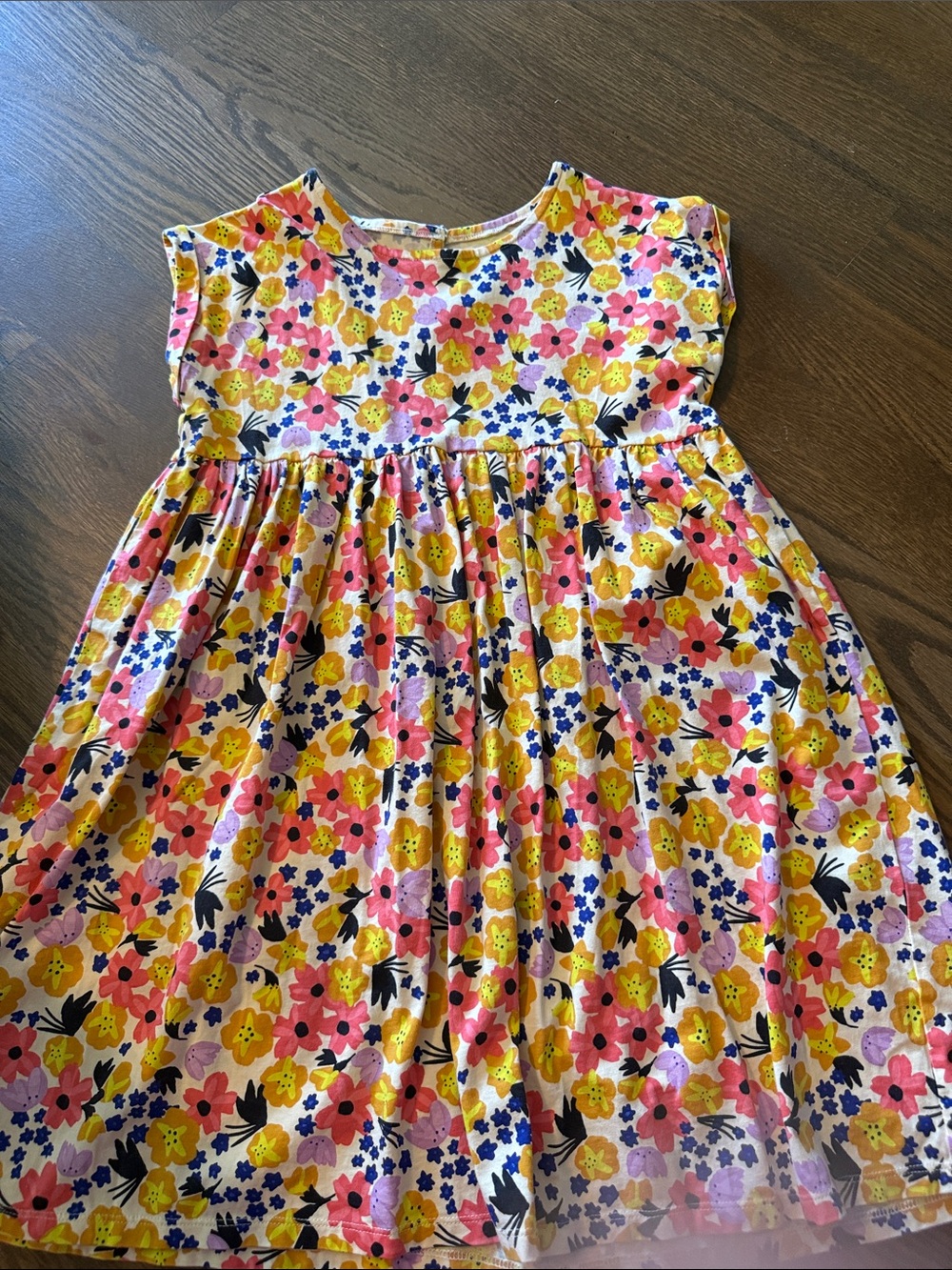 Tea Collection Pink, Yellow & Blue Floral Cotton Dress